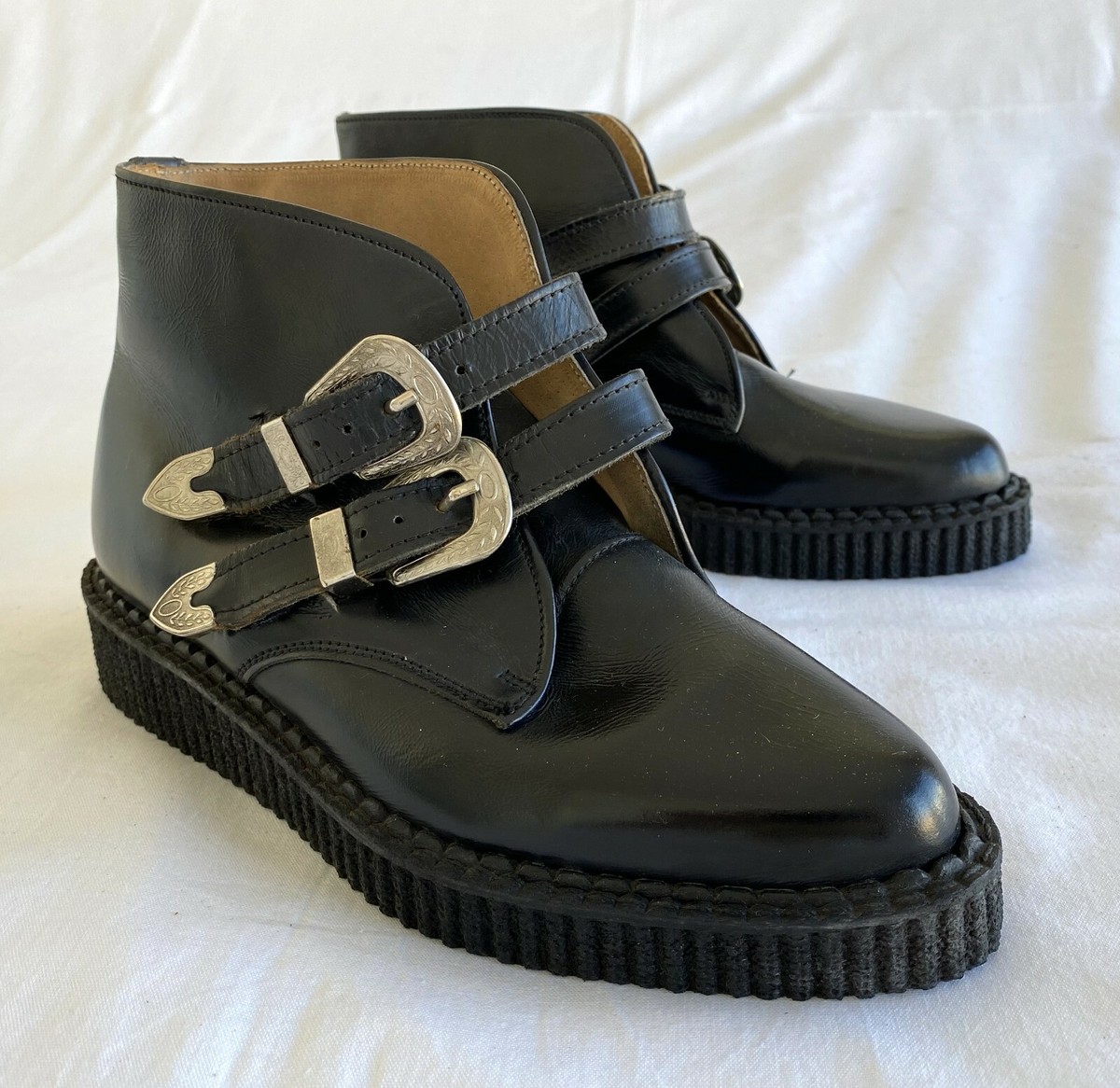 Vintage UNDERGROUND women creepers boots buckle UK size
