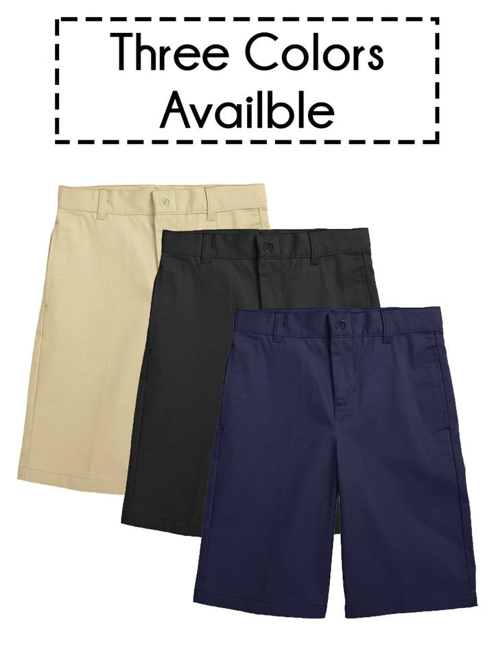 Шорты стрейч для мальчиков приталенные школьная форма саржа летний цвет (3 упаковки) (4-20) - Изображение 3 из 4
