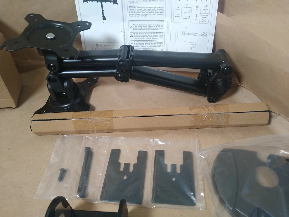 Monoprice Essential Dual Monitor Articulate Arm Desk Mount 180° Swiv/360 Rotate - Image 4 of 4