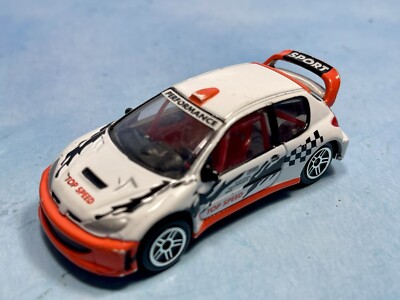 Citroen 206 White Orange Black 1:64 Rally WRC Car