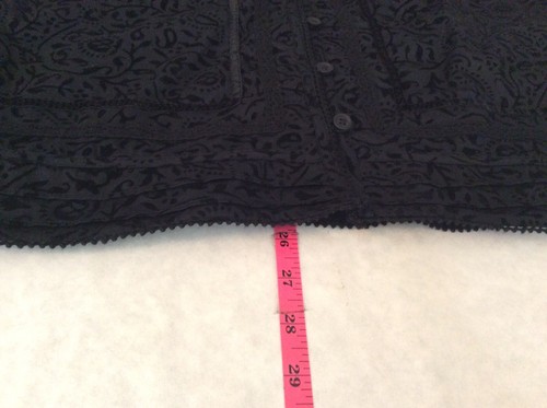 Autograph Shirt WOMEN 2XL Black BUTTON FRONT FLORAL BURNOUT BOHO GOTH - NEW - Picture 12 of 12