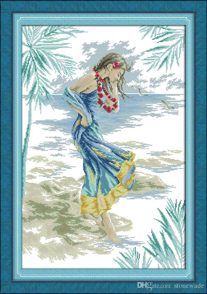 JOY SUNDAY COUNTED CROSS STITCH KIT "THE WOMAN ON THE BEACH" NIP