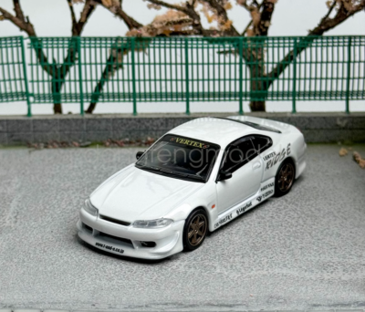 Tarmac 1:64 Scale White Silvia S15 Vertex Sports Diecast Metal Car