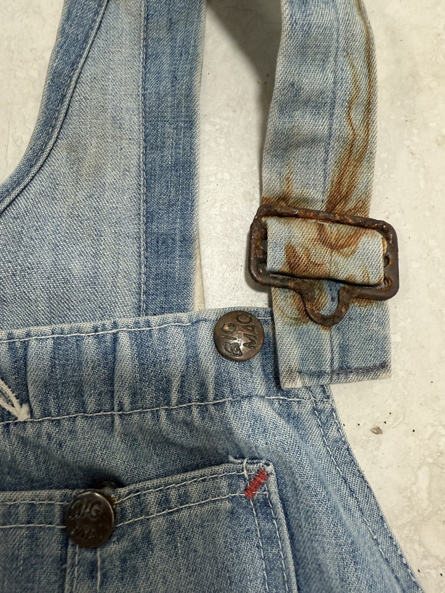 パンツ 1970s BIGMAC Square Bak overalls Vintage Big Mac Square Bak Denim Overalls 70s 32x32 – Black