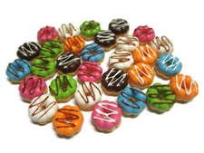 20 Loose Chocolate Ring Donut Dollhouse Miniatures Food Bakery Supply Deco
