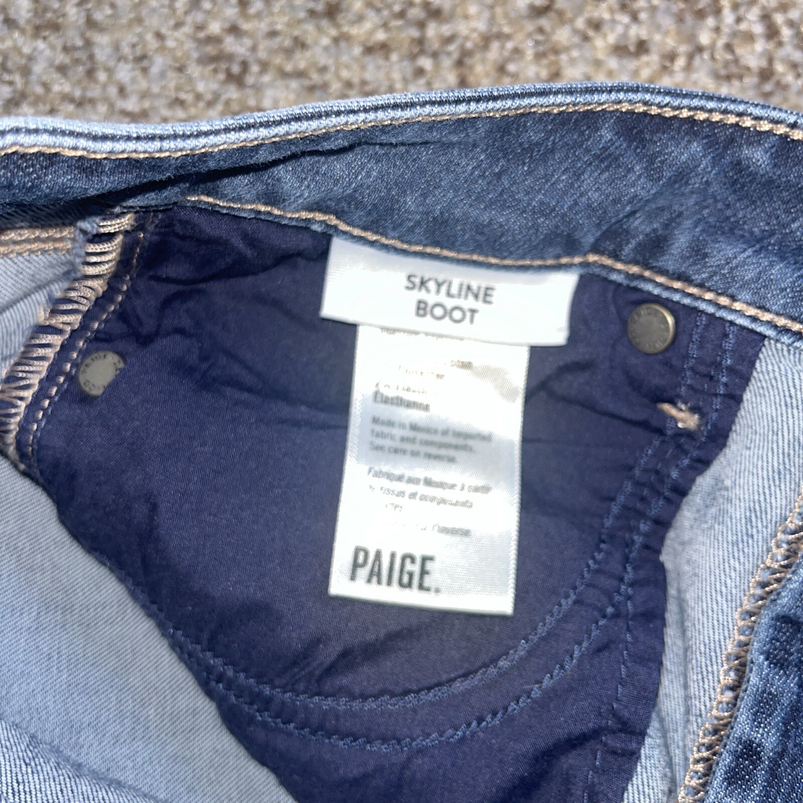 Paige Womens Jeans Skyline Boot Cut Denim Blue Dark Wash Low Rise 29 (28x31) - View 4