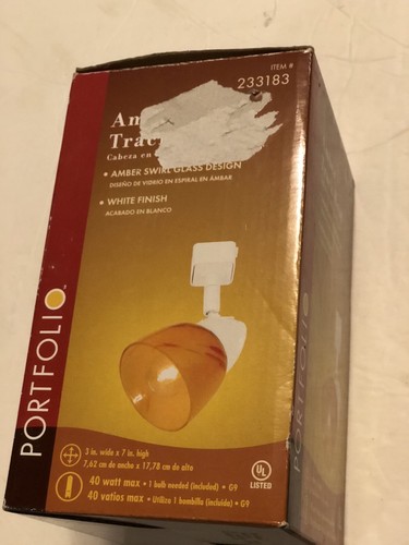 Portfolio Track Lighting Amber Head Swirl Design 233183 15944-000 Open Box - Picture 2 of 7