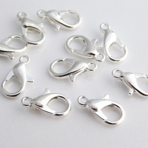 10mm /12mm Silver Plated Lobster Clasps Size Jewelry Making Fasteners