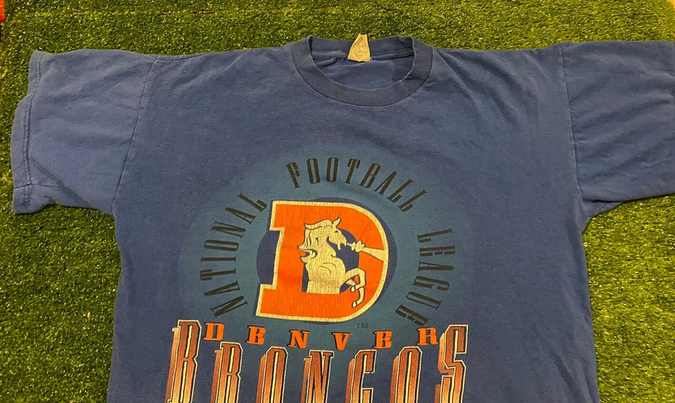 Mujer Vintage Años 90 Denver Broncos NFL Fútbol Camiseta Grande Competidor Foto 4 de 4