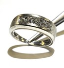 14k white gold .91ct SI3 H diamond mens wedding band ring 5.7g gents 11.5 — photo 5
