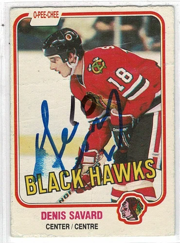 1981-82 OPC Denis Savard Blackhawks signed autographed card! RC Authentic! 12721