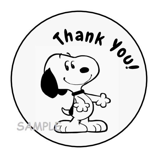 30 SNOOPY THANK YOU ENVELOPE SEALS LABELS STICKERS 1.5" ROUND | eBay