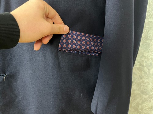 Vintage Couch & Hoskin Bespoke Blue Full Handmade Wool British Blazer 46, EU 56 - Picture 6 of 11