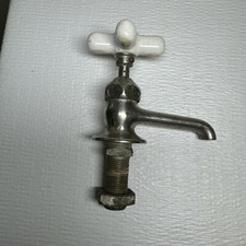 Vintage Faucet White Porcelain Handle Hot. Farmhouse