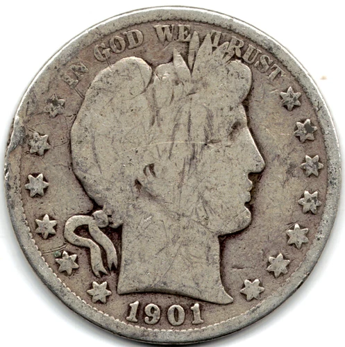 1901 Barber Half dollar grades in GOOD condition ~ PLEASE SEE THE SCAN   01-010
