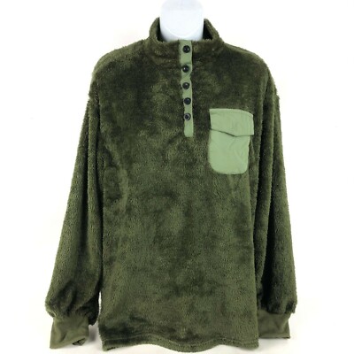 Women's Green OC Order Plus 1/4 Button Fleece Jacket Soft size L NWT