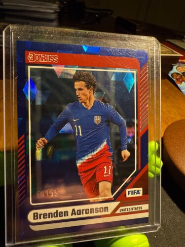 2024-2025 Donruss ⚽️ Brenden Aaronson - Rare Blue Cracked Ice🧊🔥#20/99! 🇺🇸!