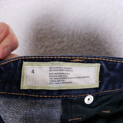 Ann Taylor LOFT Jeans Flare Leg 4 Blue Stretch Mid Rise Classic Fit Low Rise Y2K - Picture 8 of 10