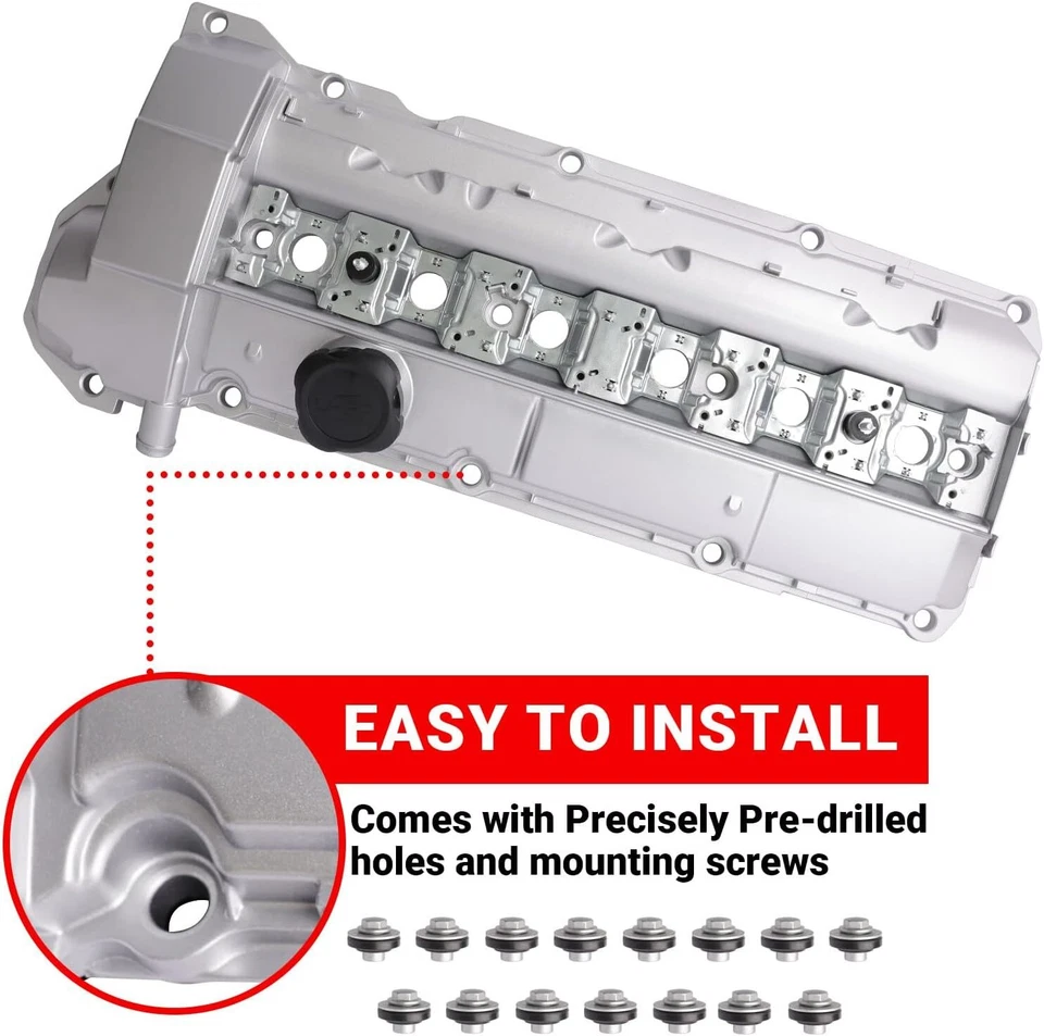 Cubierta de válvula de aluminio para 96-00 BMW E36 E39 323is 328is 528i M3 Z3 11121703341 Foto 2 de 4