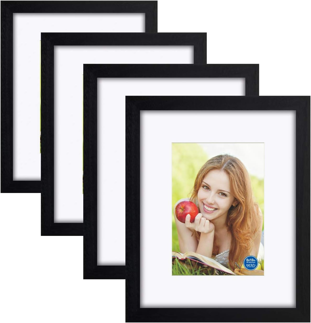 8X10 Inch Picture Frames Made of Solid Wood and HD Glass Display Photos 5X7 with