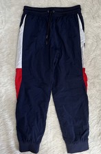 Fila Logo Sport Dark Blue Large Women's Track Jogging Pants EUC