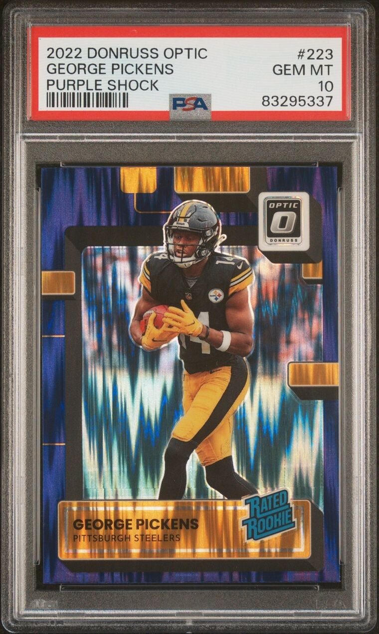 George Pickens #223 2022 Donruss Optic RC Purple Shock PSA 10