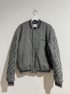 Off-White Diag-Stripe Bomber Jacket Size Large Preowned
