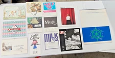 Scarce Vintage Calendar Lot x12 Art Recipe History 1977-1994 incl Leibovitz - AF