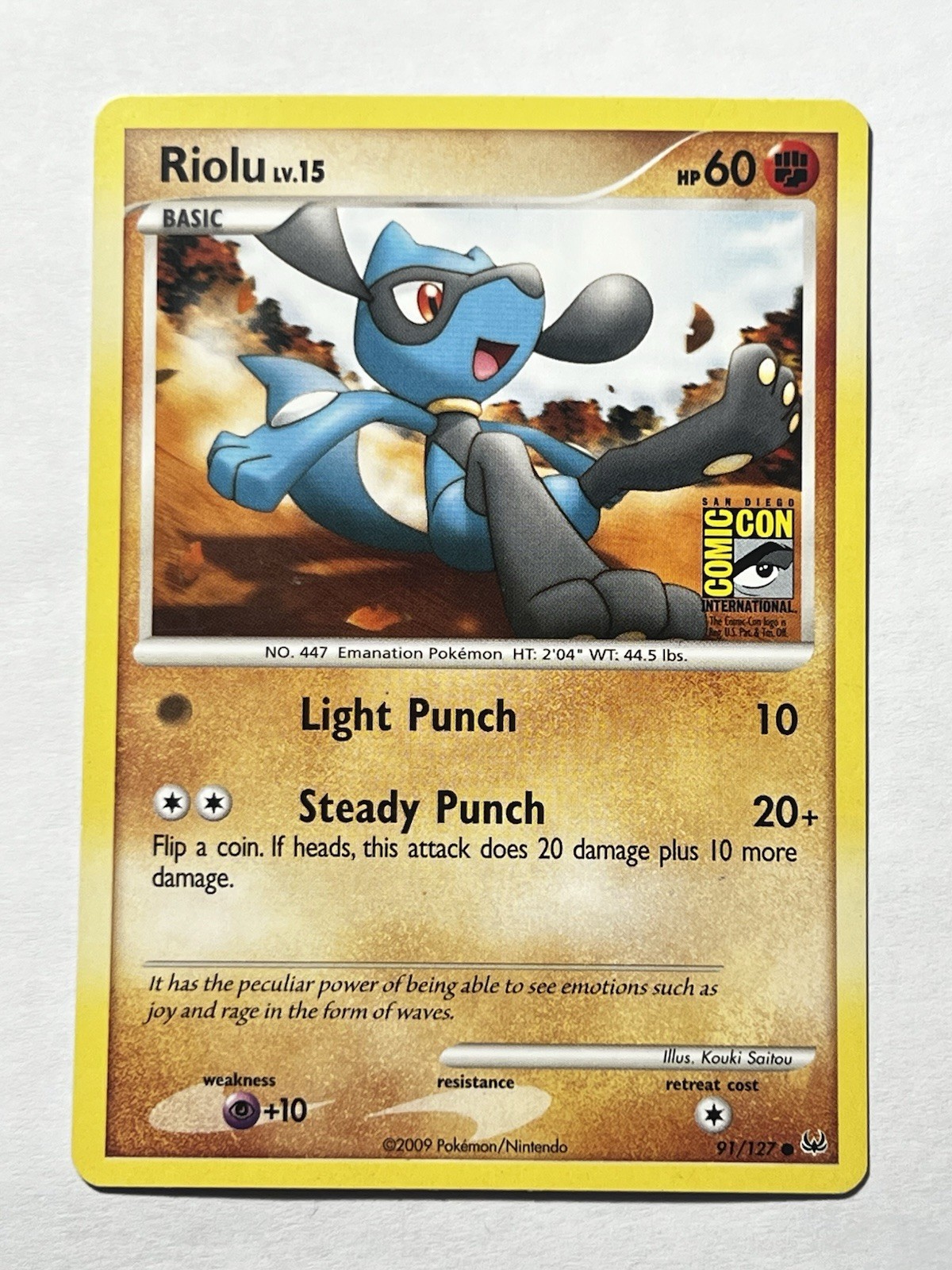 2009 Pokemon Platinum SDCC Riolu Promo Card 91/127 San Diego Comic Con MP