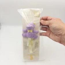 Russ Noah’s Menagerie Pacifier Holder Purple Hippo Plush Baby Clip Vintage NIP