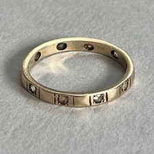9ct Gold Spinel Eternity Ring 1.87g Antique Art Deco Wedding Band 9k 375 Size O