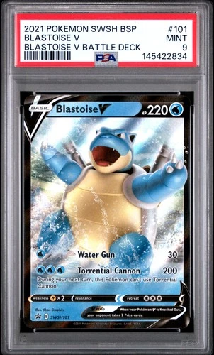 2021 POKEMON SWSH BLACK STAR PROMO BLASTOISE V BATTLE DECK BLASTOISE V PSA 9
