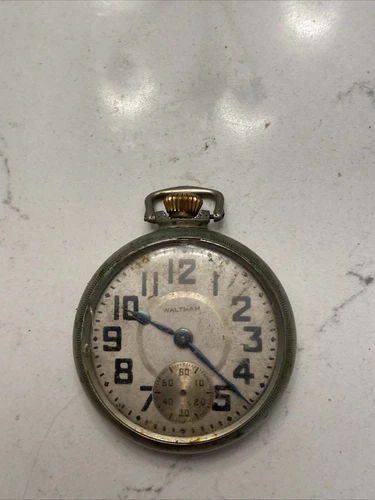 ANTIQUE WALTHAM  POCKET WATCH, nickle silver illinois