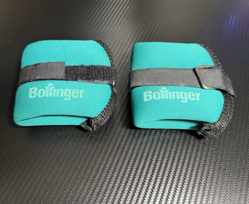 Bollinger Blue/Black Neoprene Wrist Weights Pair Hook & Loop 0.5lb