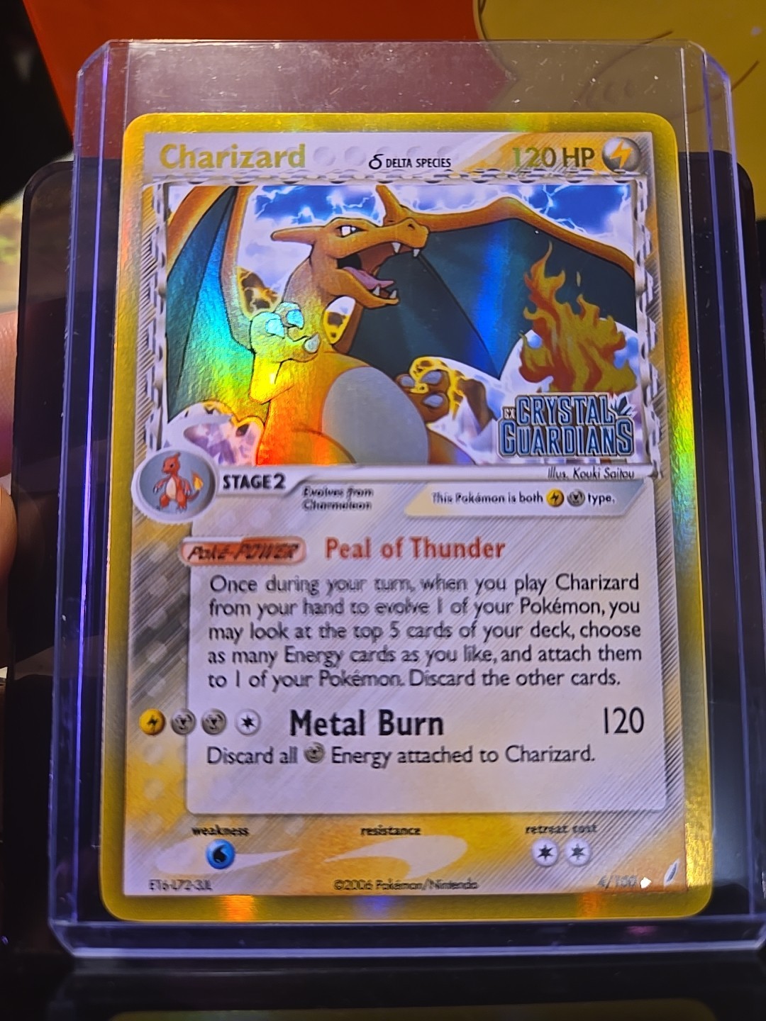 Pokemon TCG Charizard Delta Species Reverse Holo Card 4/100 Crystal Guardians NM