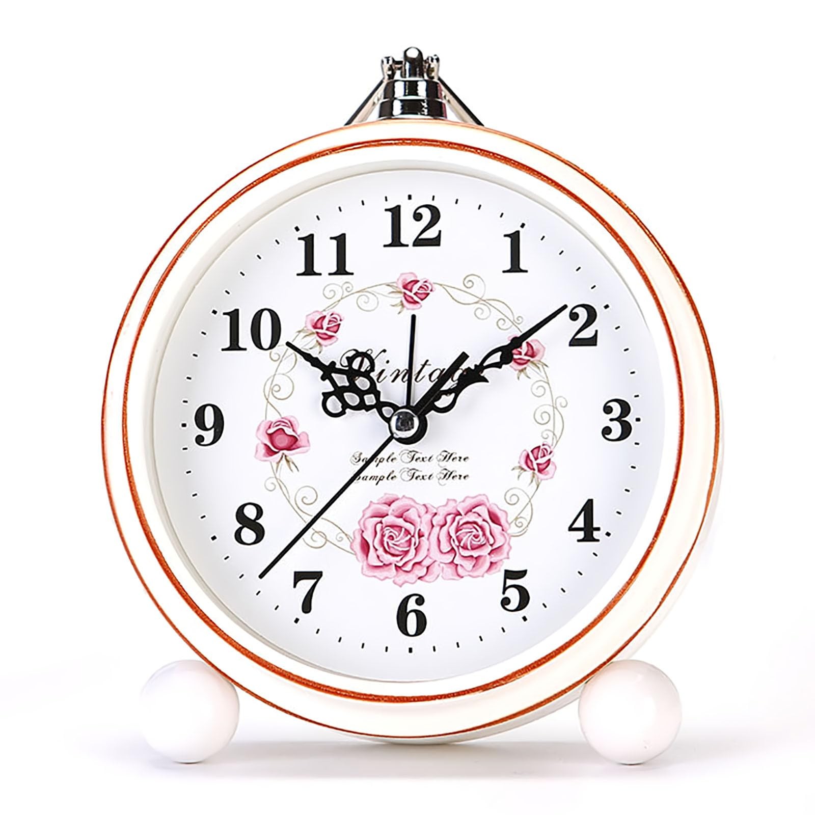 Maxspace Vintage Alarm Clock, 5.25" Silent Non-Ticking Retro