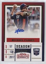 2017 Panini Elite Extra Edition USA Baseball Gold /100 Michael Flores Auto fm0