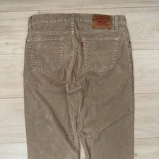 Vintage Levi's Corduroy Pants 33x26 Beige Faded Made in USA Retro Straight 916