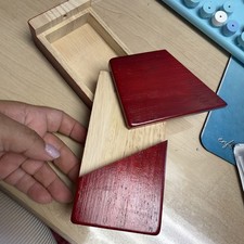 Impossible Puzzle Master Secret Opening Wooden Red Magic Box with Secret Drawer