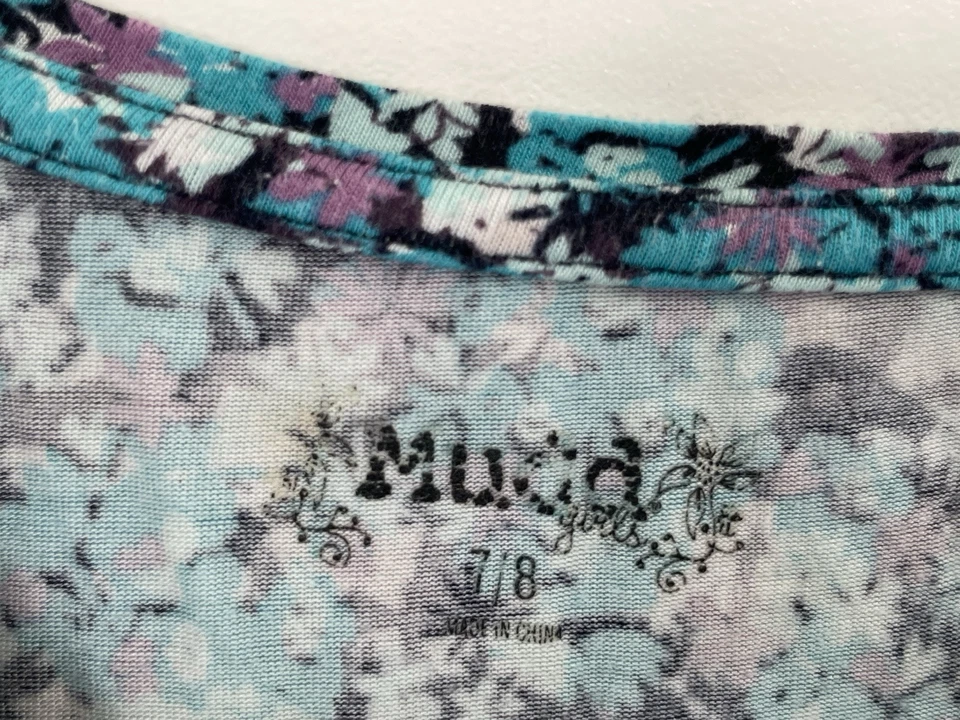 Camisa Mudd Niños Niñas Floral Signo de Paz Suave Rayón Cuello Redondo Manga Larga Multi 7/8 Foto 2 de 4