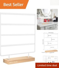 Elegant 88-Hole Earring Holder Stand 4 Layers, Matte White for Jewelry Display