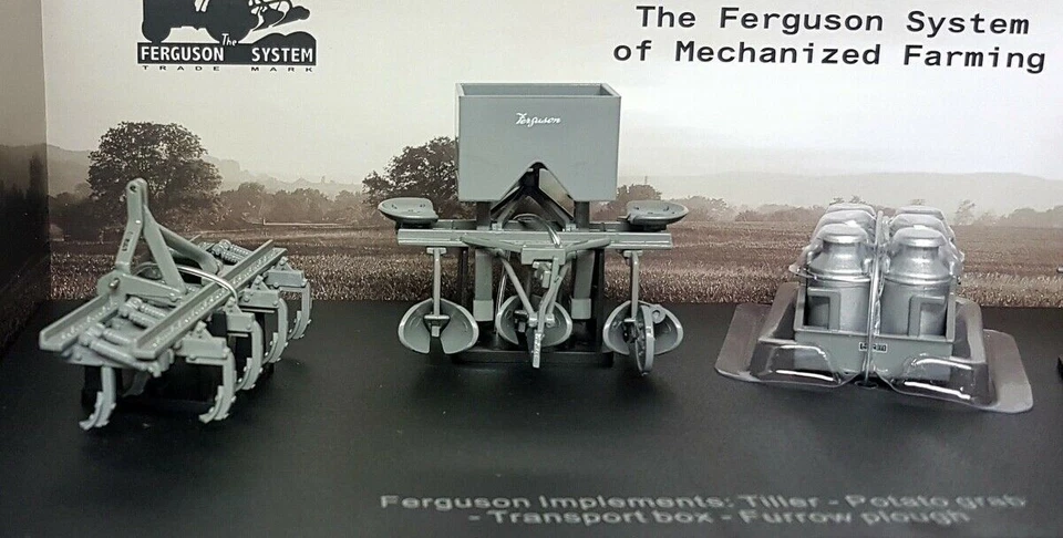 UH 1/32 Scale Ferguson Implements Tiller Potato Planter Transport Box & Plough - Image 3 of 4