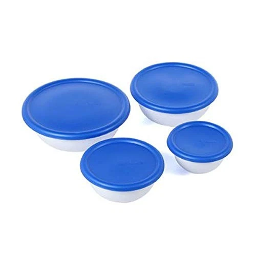 Sterilite 8 Piece Covered Set Bowl, Multisize, White & Blue - Image 3 of 4