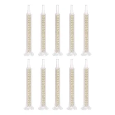 10pcs 3.27" Plastic Resin Mixing Nozzle Flat Buckle, Gold Tone