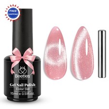 Beetles Pink Cat Eye Gel Nail Polish - 15ML Valentines Light Shimmer Glitter