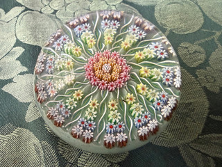 Rare Perthshire Paperweight Millefiori P Cane Twist Scotland Crieff Label