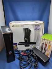 Microsoft Xbox 360 S 250GB Black Console with Games Bundle Boxed Tested Working
