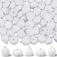 Mini Pumpkins 80Pcs for Crafts Fall Decorations Home White