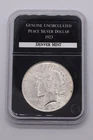 1923-D Peace Dollar 90% Silver Denver Mint, PCS Danbury Holder, Nice Example (r)