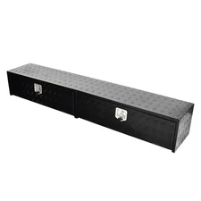 Aluminum 88"X16"X13" Black Diamond Tread Topsider Truck Tool Box With Drop Door
